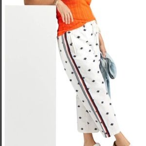 Anthropologie Maeve Embroidered Bees Classic Track Pants, MP